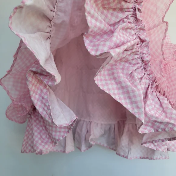 Selkie Ice Cream Gingham Belle Skirt Size Small Pink White Checkered Ruffled - Picture 8 of 16